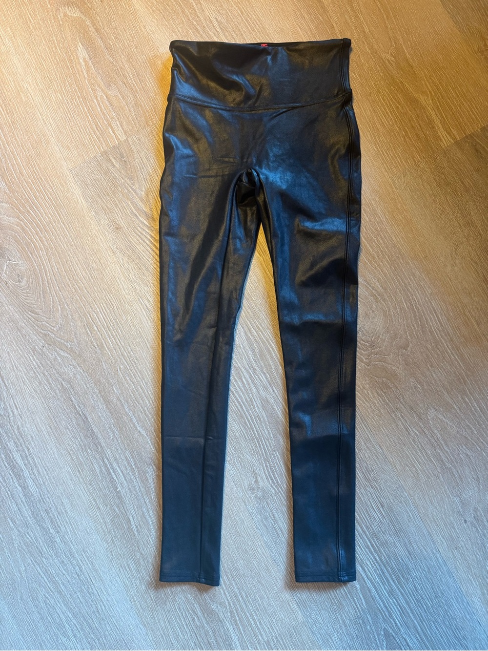 SPANX women’s Black Faux Leather High-Rise Leggings